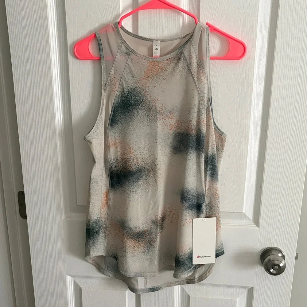 lululemon athletica Beige Tank with Black and Peach Speckle